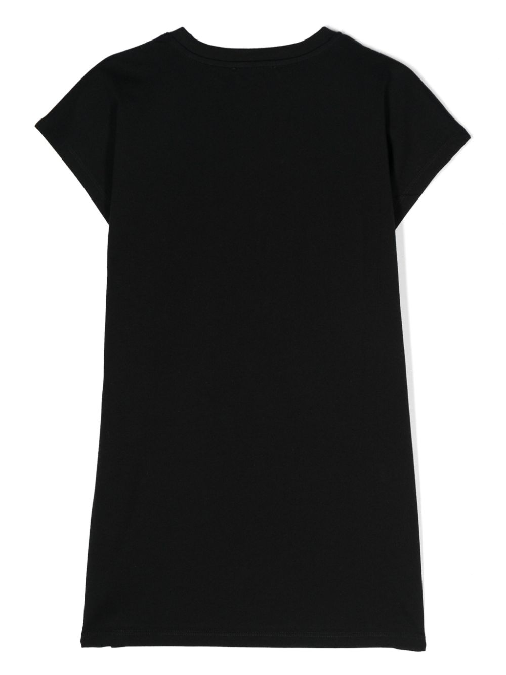 Shop Balmain Logo-lettering T-shirt Dress In Black