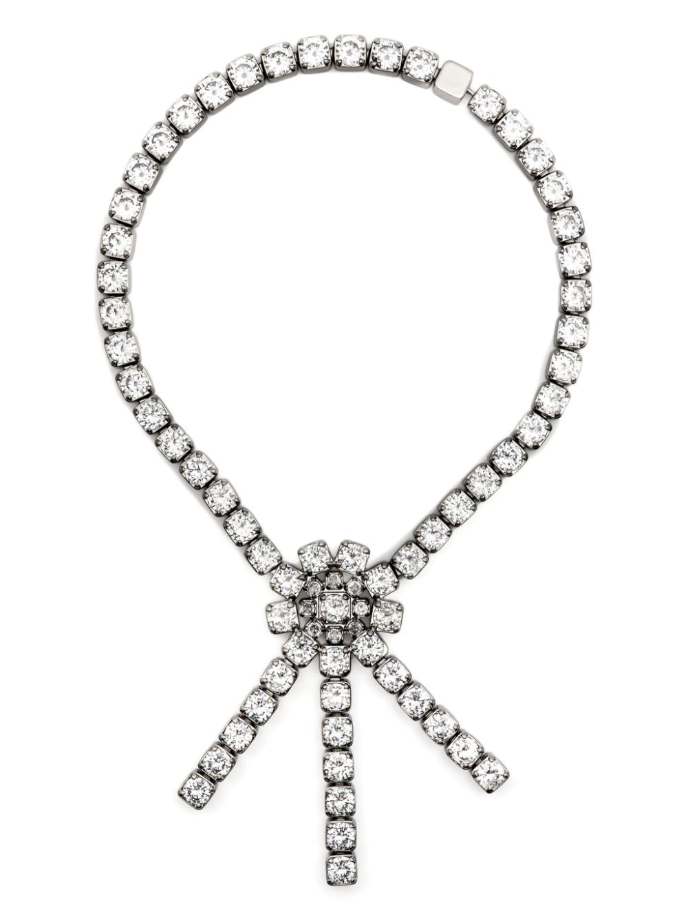 Jil Sander Crystal-embellished Necklace In 银色