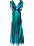 Alberta Ferretti cut-out plissé gown - Green