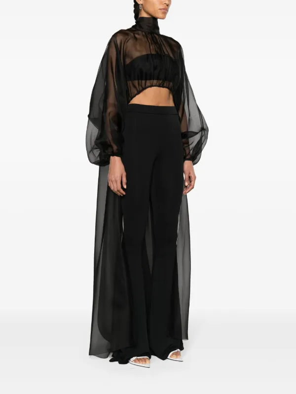 Alberta Ferretti high low Silk Blouse Farfetch