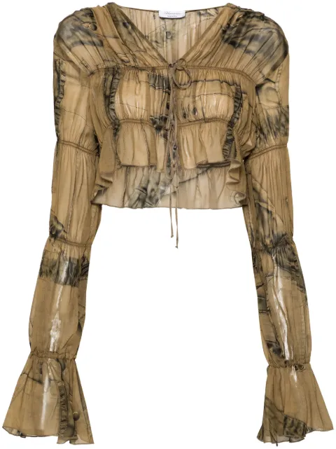 Blumarine graphic-print cropped blouse