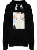 Plan C graphic-print hoodie - Black