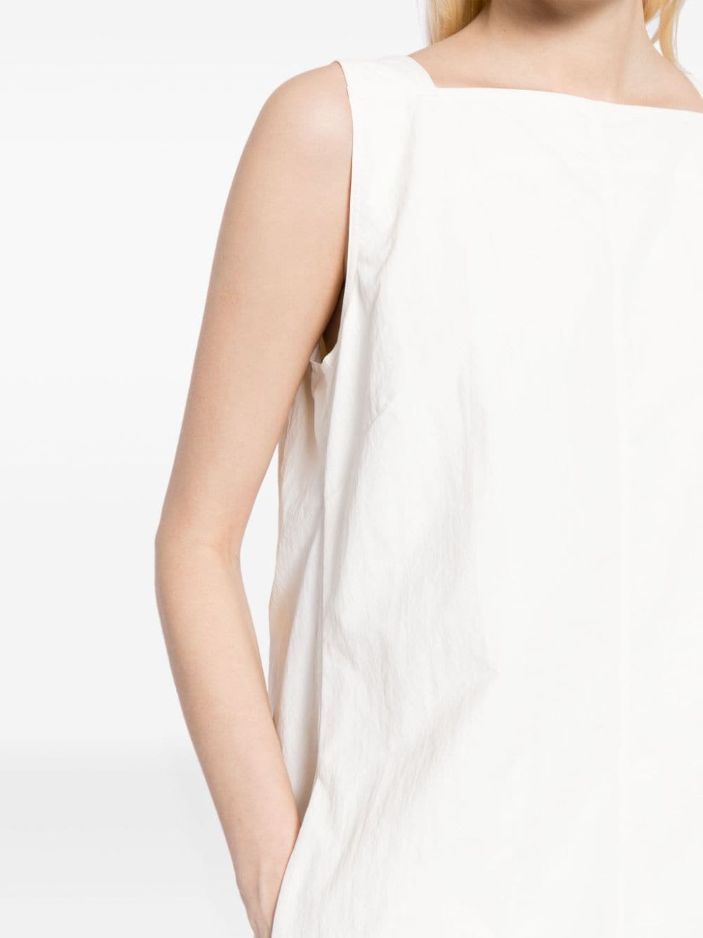 Plan C Maxi-jurk met vierkante hals Wit