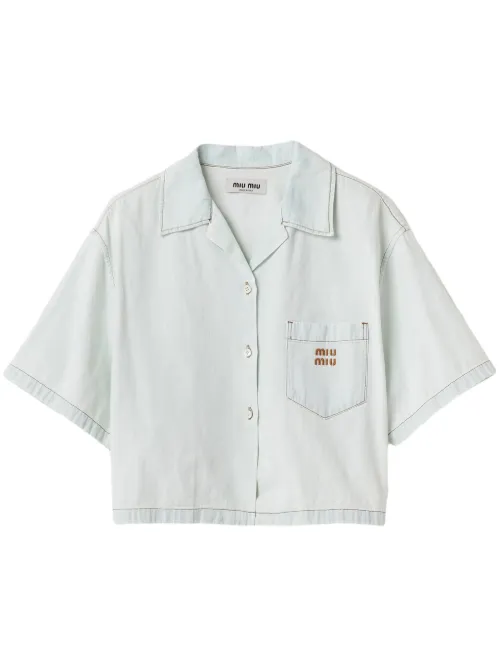 Miu Miu chemise en jean - Bleu - Miu Miu - Modalova