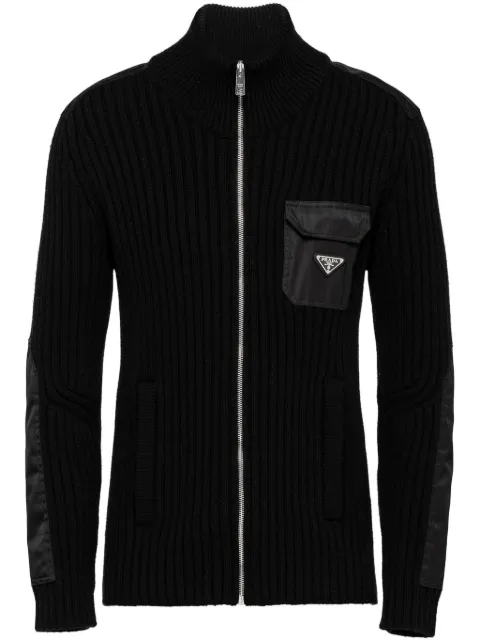 Prada triangle-logo cashmere cardigan