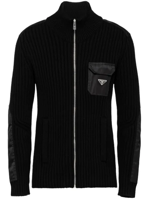 Cardigan en cachemire à logo triangle - Prada - Modalova