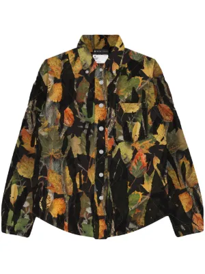 AMIRI Twisted Palms Tapestry Overshirt | Black | FARFETCH