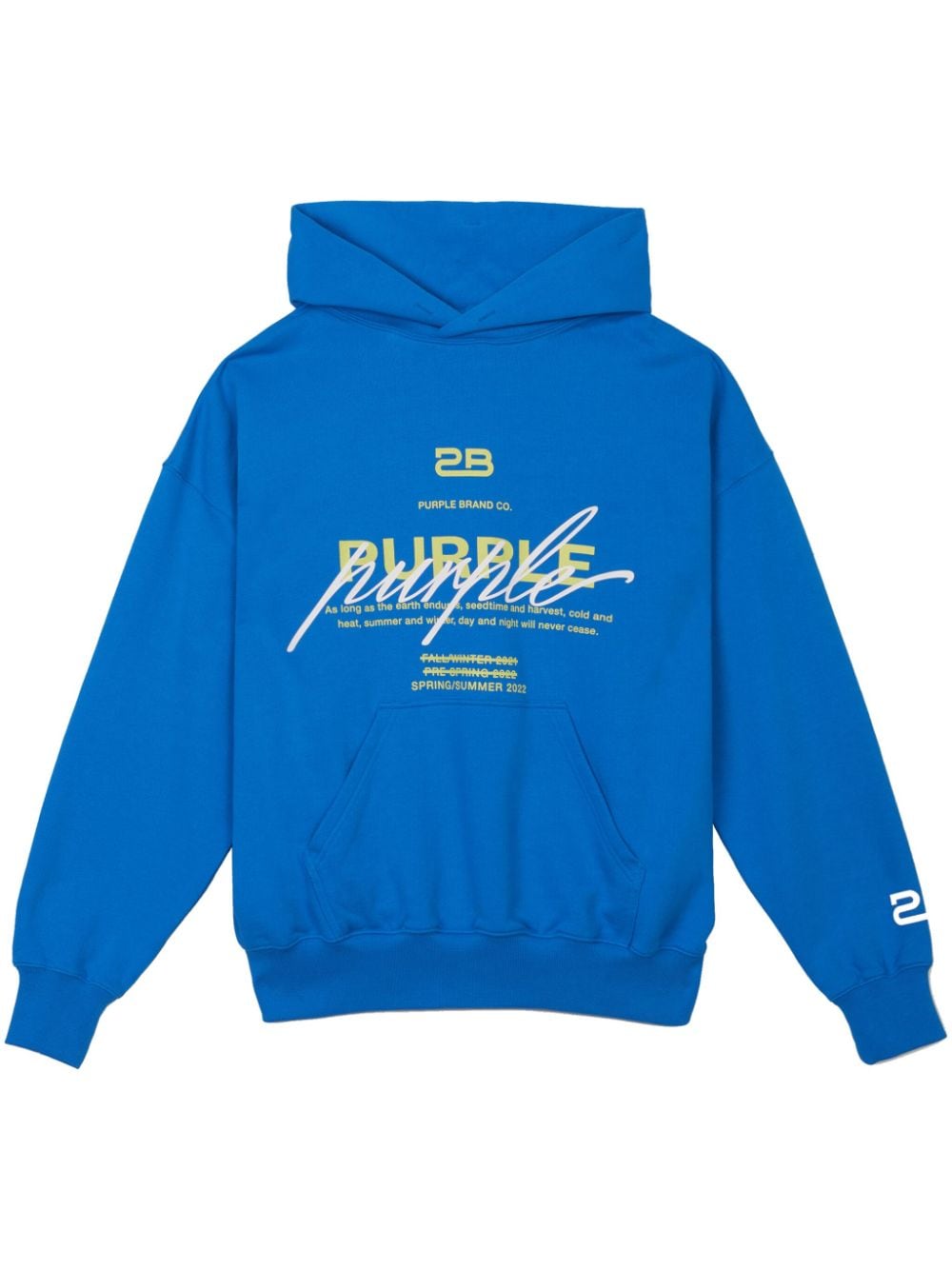 Purple Brand Seasons Logo-print Cotton Hoodie In Blue