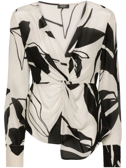 LIU JO abstract-print crepe blouse