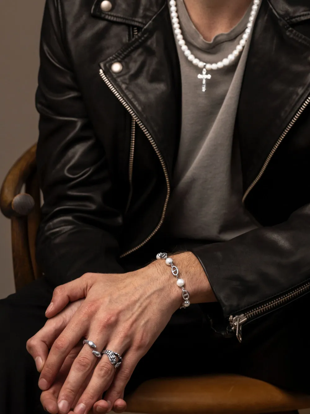 Nialaya Jewelry Mariner Pearl Bracelet In 银色
