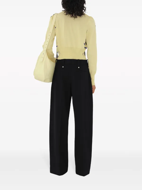 Burberry argyle-intarsia Cropped Cotton Jumper | Yellow