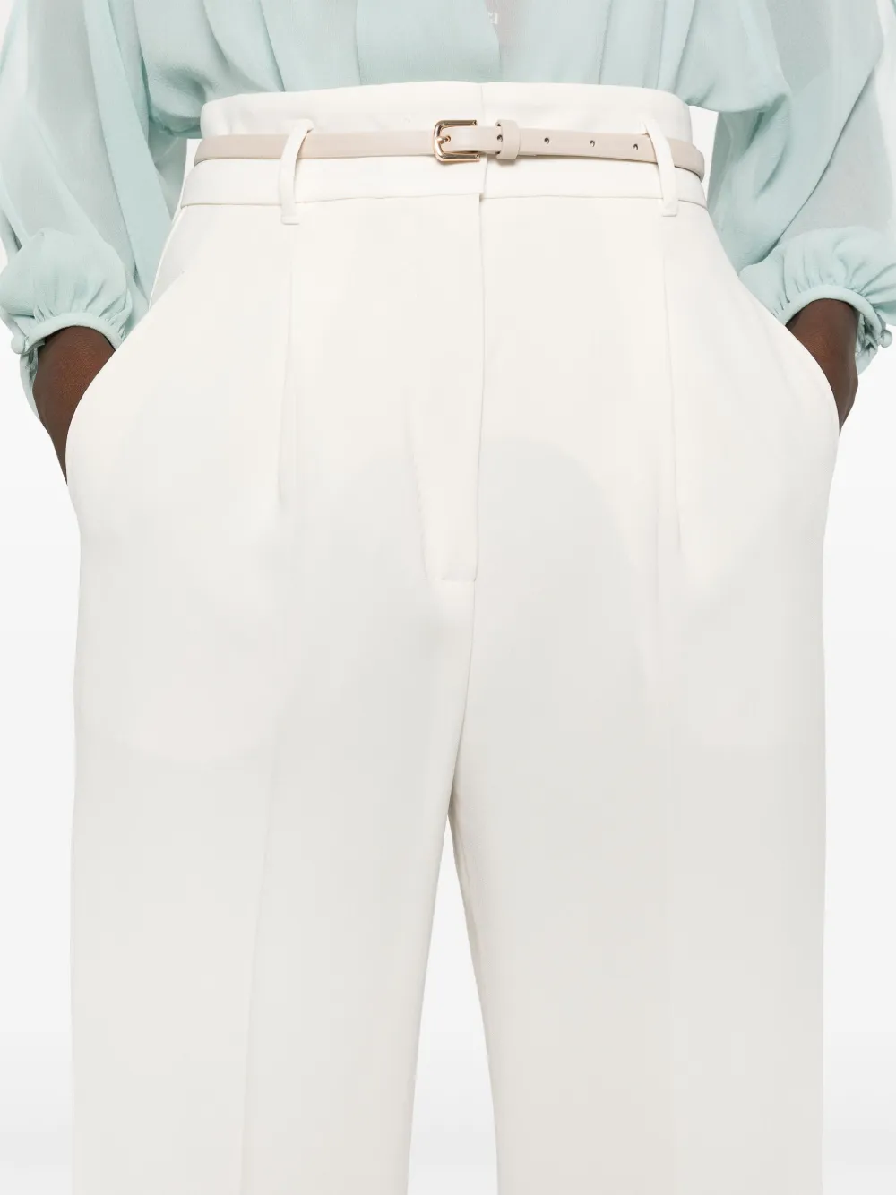 Max Mara Lontra High-waist Trousers In Neutrals