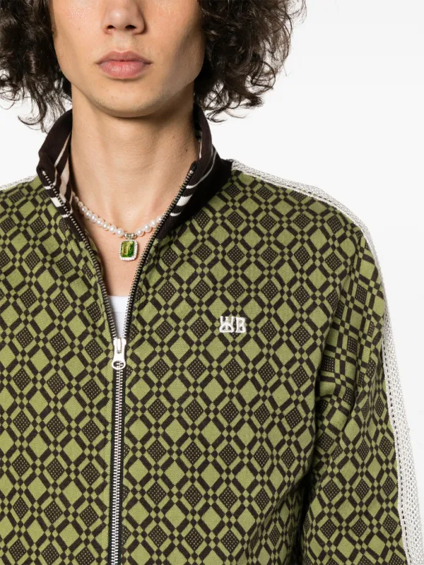 Wales Bonner Power zip-up Sweatshirt | Green | FARFETCH