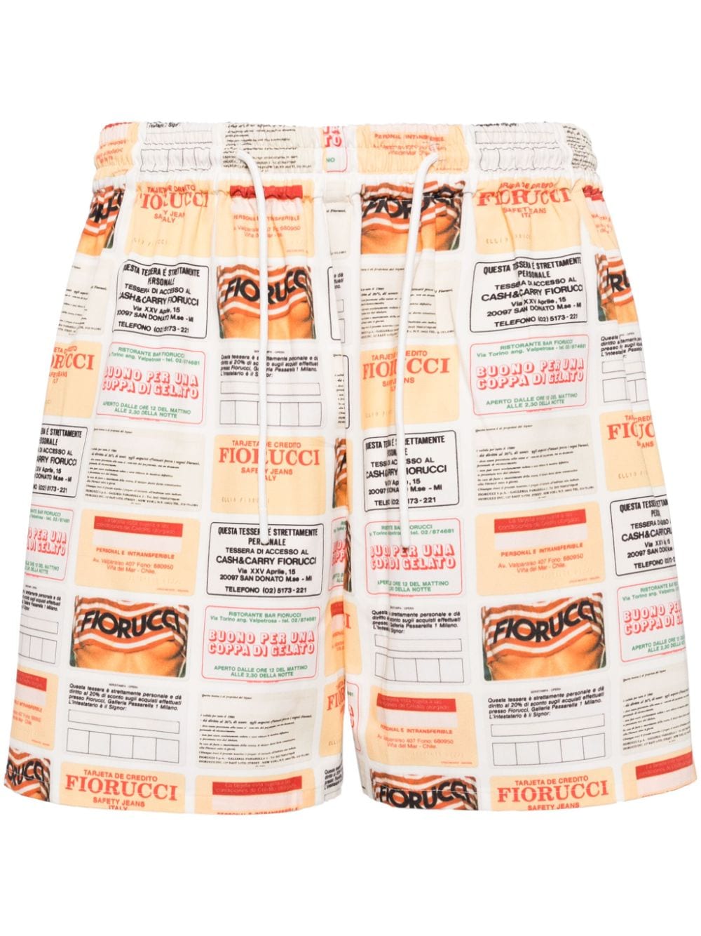 Fiorucci Shorts van biologisch katoen met print Wit