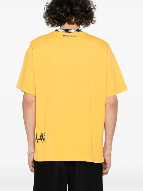 Tシャツ・カットソー WALES BONNER Men T-shirt Yellow UA24JE29JE07 199 Wales Bonner Organic cotton light yellow T-shirt | TheDoubleF