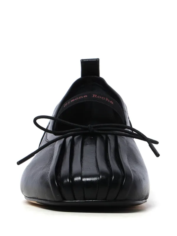24PF new/Simone Rocha ロゴレザーバレエフラット Flat Black 24PF new/Simone Rocha ロゴレザーバレエフラット Flat Black