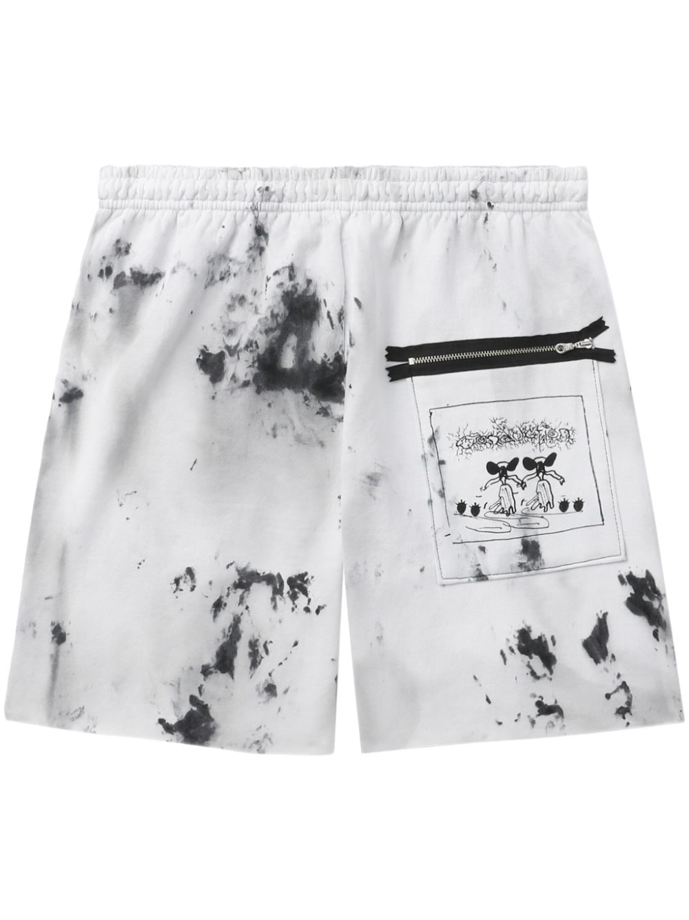 Westfall Tie-dye Cotton-blend Track Shorts In White