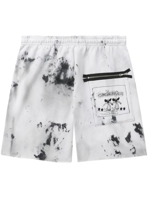 WESTFALL tie-dye cotton-blend track shorts