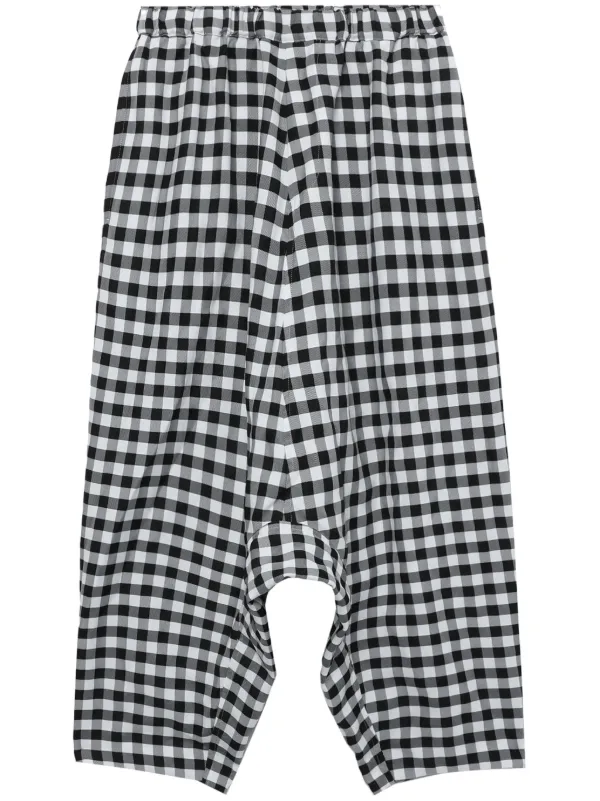 Black Comme Des Garçons チェック サルエルパンツ | ブラック 