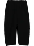 Black Comme Des Garçons elasticated-waist cropped trousers