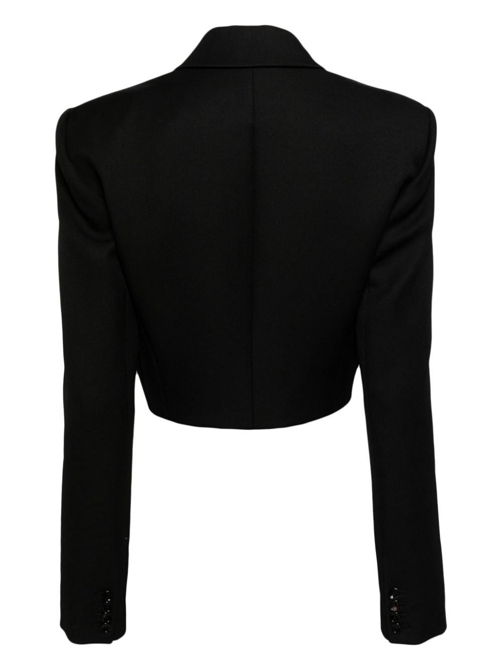 Shop Magda Butrym Double-breasted Cropped Blazer In Black