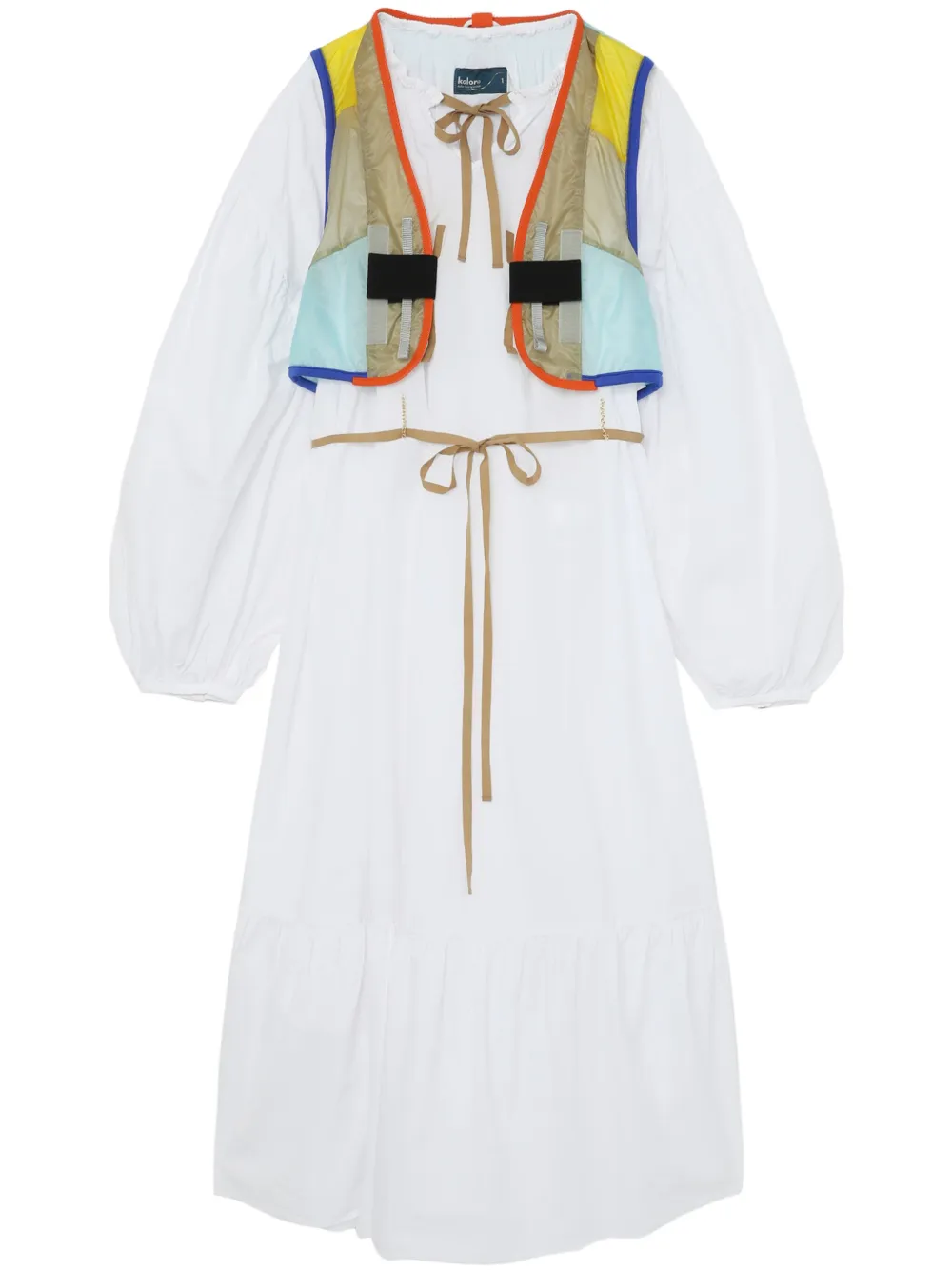 Kolor vestido midi a capas | blanco | Image 1