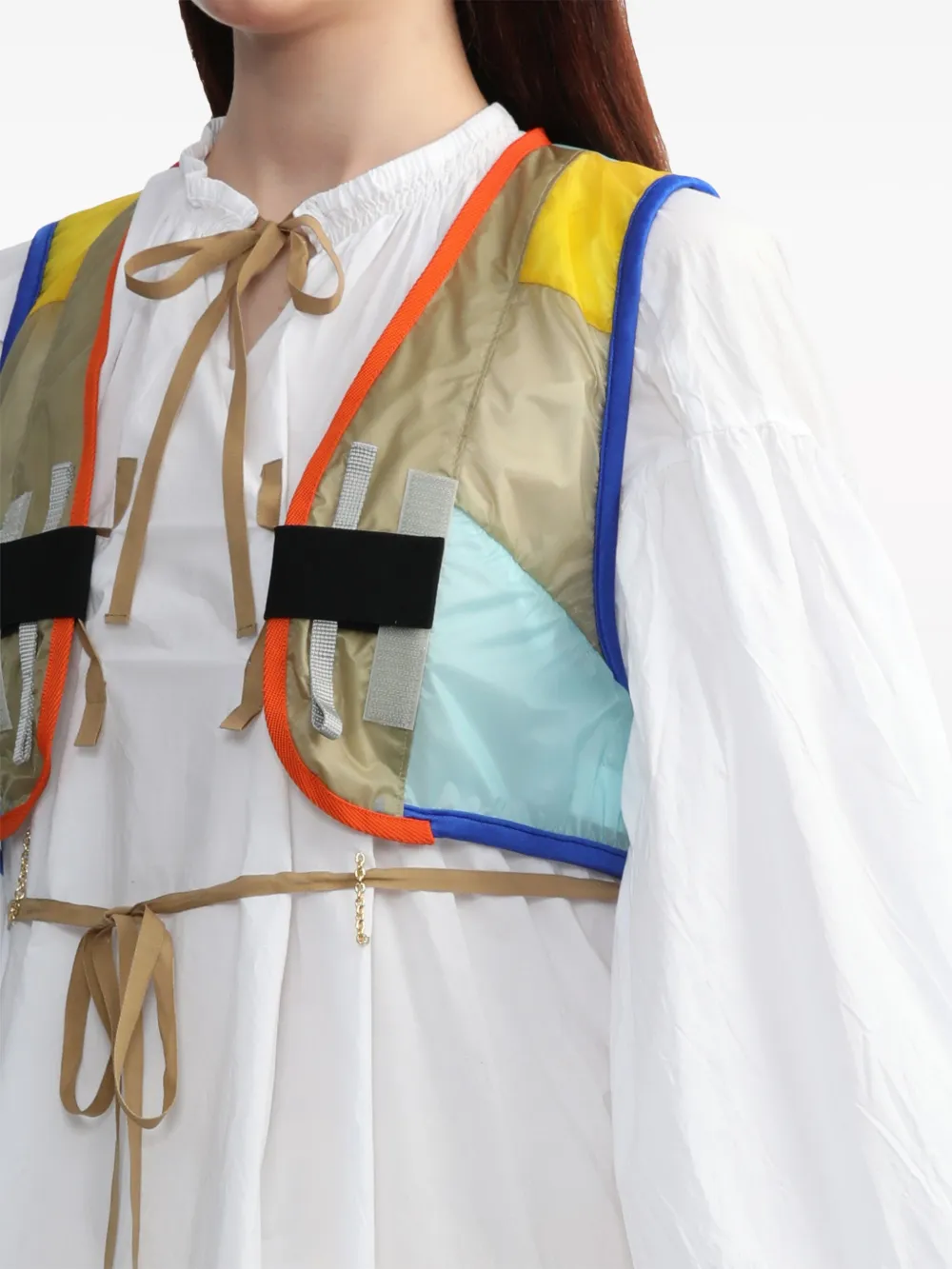 Kolor Gelaagde midi-jurk Wit