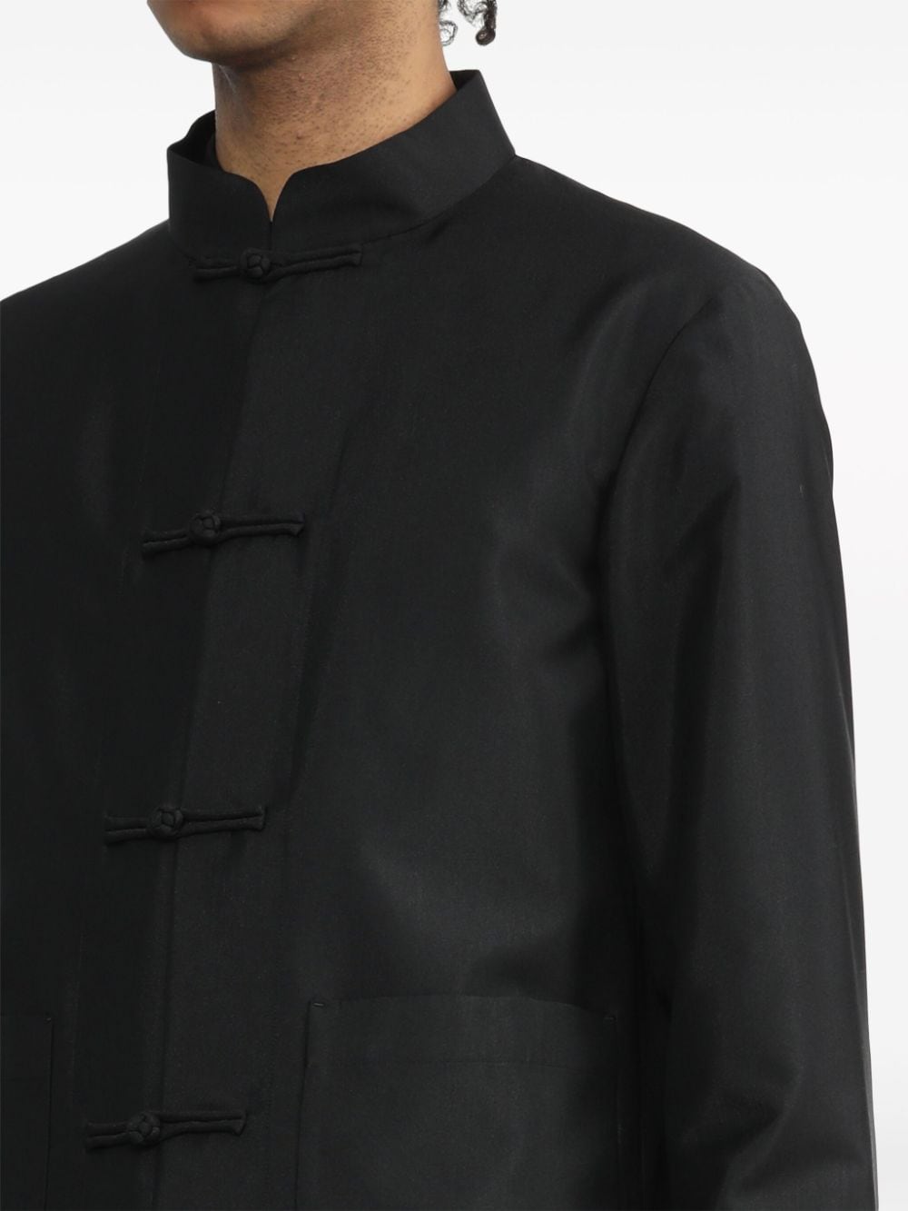 Shop Black Comme Des Garçons Cut-out Wool-blend Coat In Black
