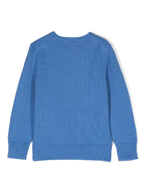 POLO RALPH LAUREN KIDS インターシャニット セーター | ブルー 