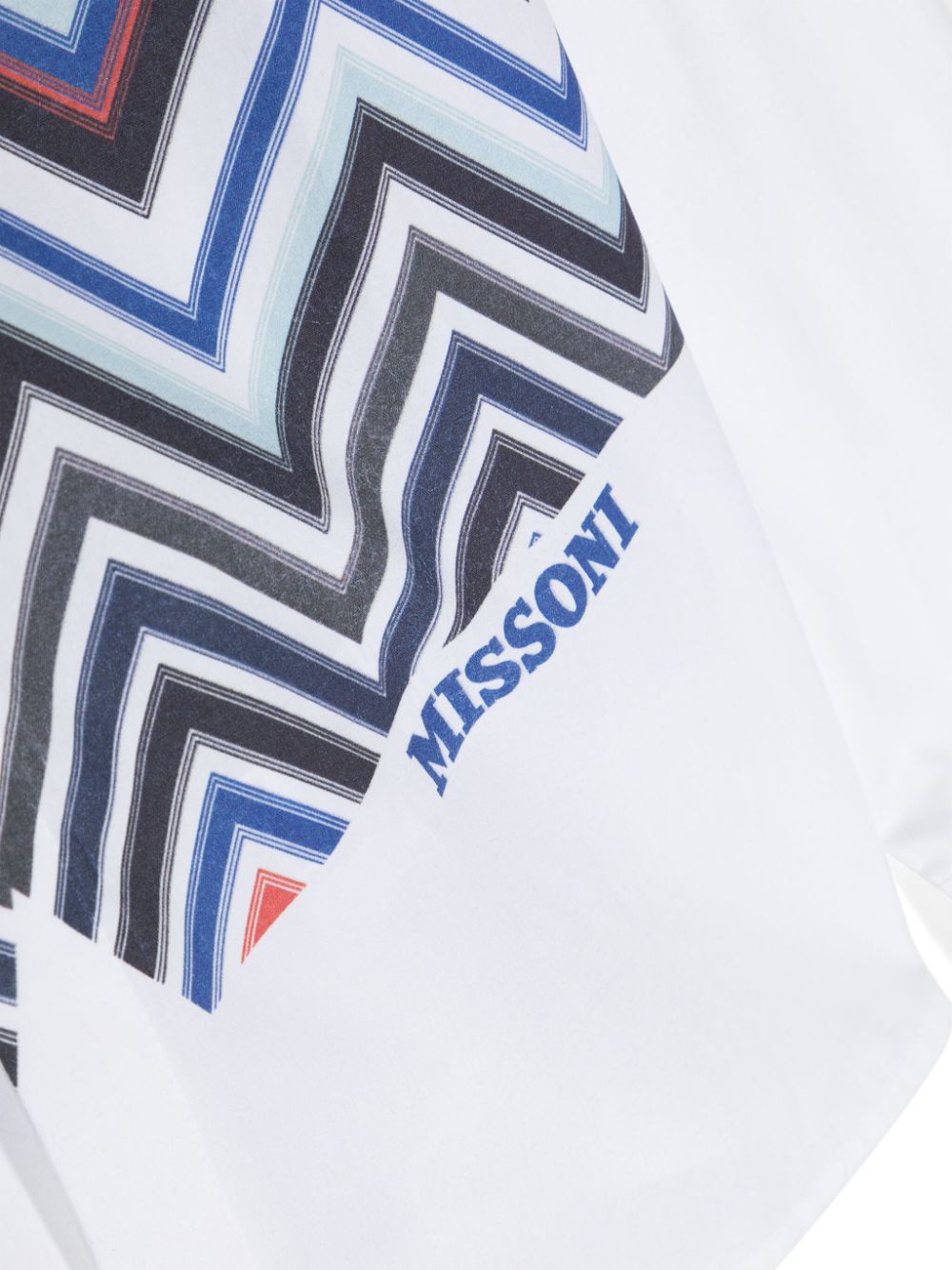 Shop Missoni Chevron-print Cotton Shirt In White