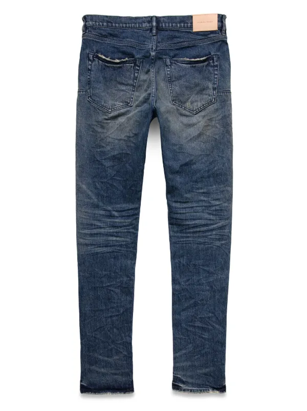 PURPLE-BRAND スキニーデニム ダークブルー Purple Brand ダメージ スキニージーンズ | ブルー | FARFETCH JP