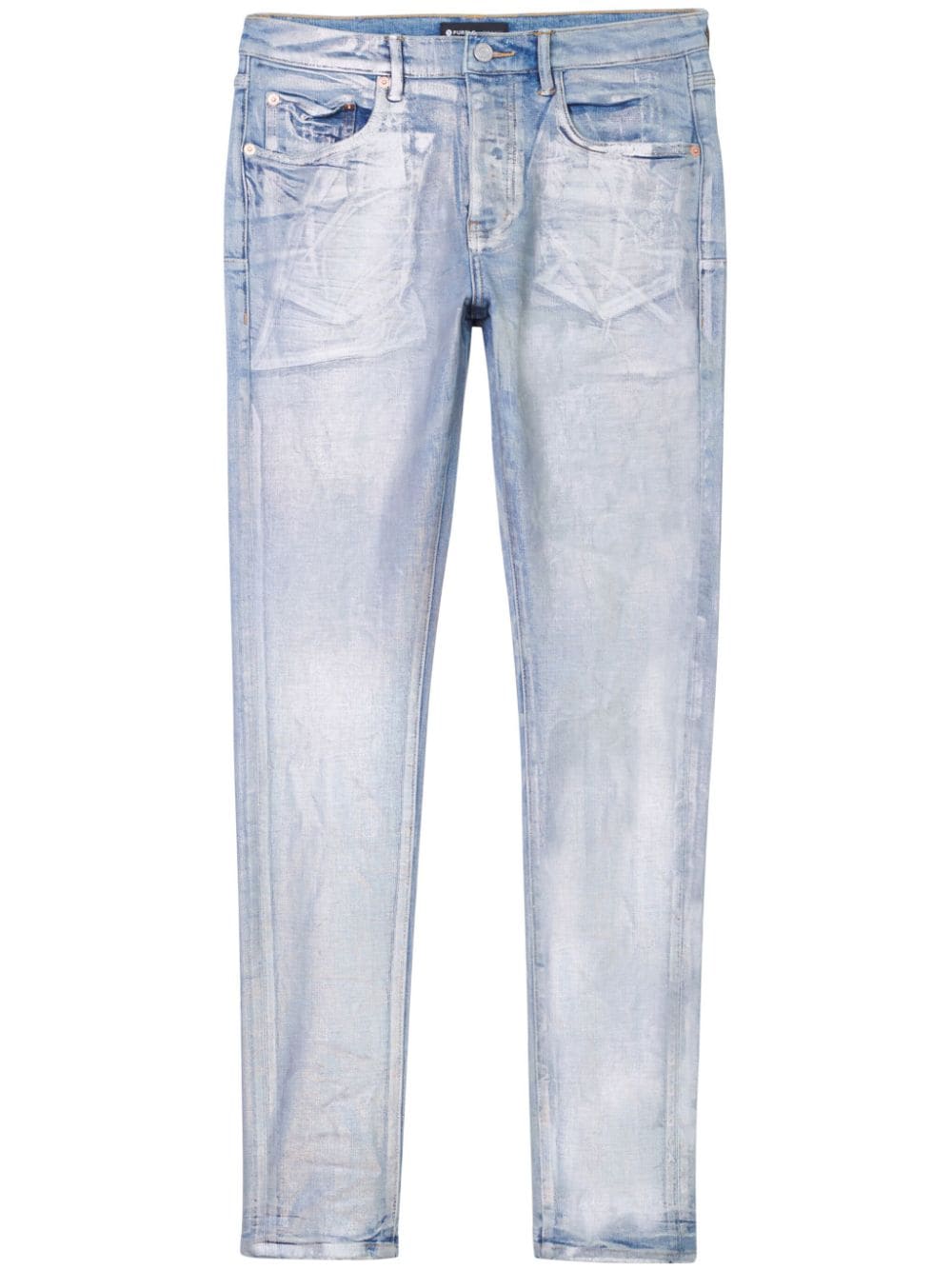 iridescent skinny-cut jeans