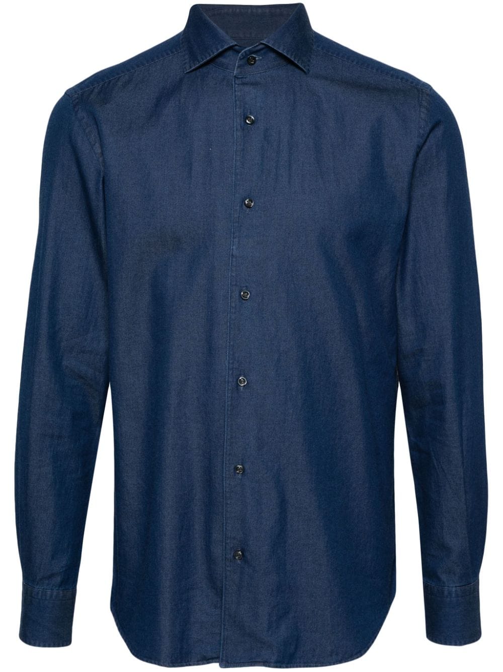 boggi milano chemise en jean à détails plissés - bleu