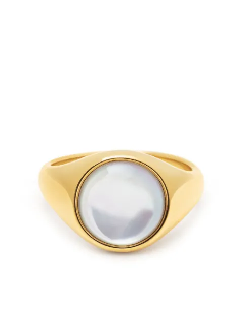 Nialaya Jewelry pearl-detail signet ring
