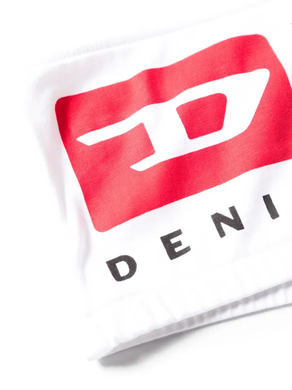DIESEL>>Ufsb-Melanie ストラップレス クロップド ブラ Women's Strapless bra with maxi logo | White | Diesel