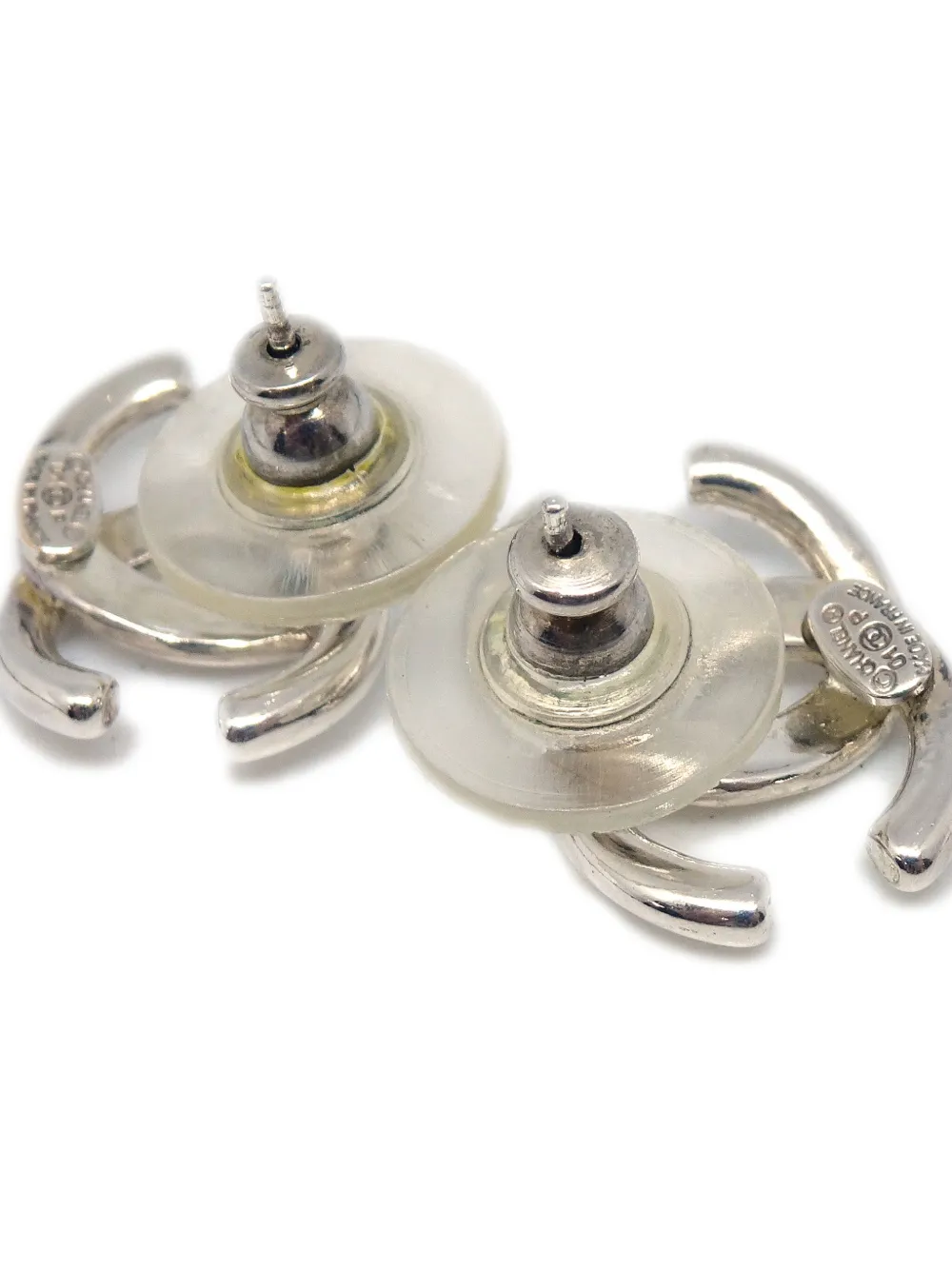CHANEL Pre-Owned 2001 oorbellen met CC logo - Zilver
