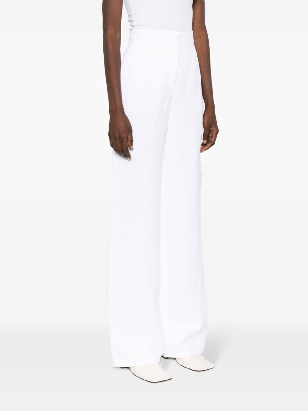 Shop Max Mara Gary High-waist Wide-leg Trousers In White