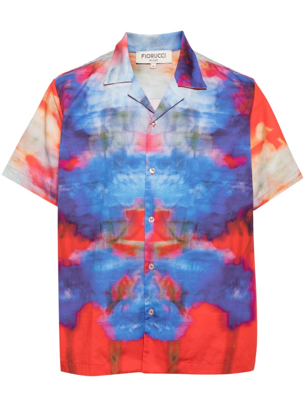 Fiorucci Overhemd van biologisch katoen met print Blauw