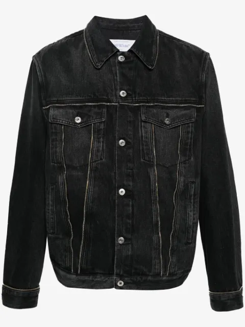 Off-White zip-embellished denim jacket