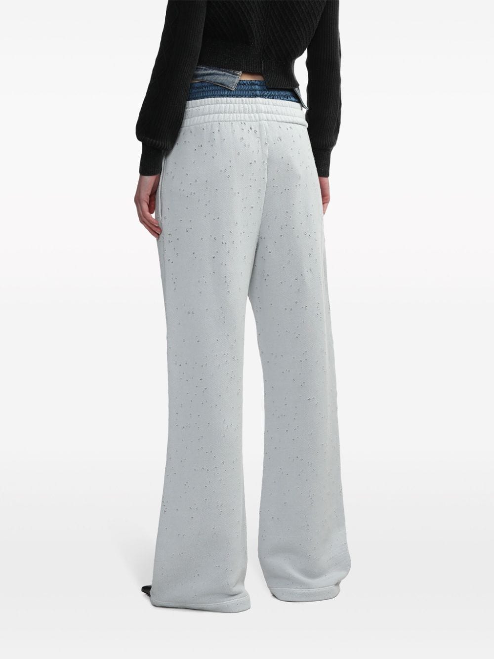 Shop Halfboy Layered Wide-leg Track Pants In Grey