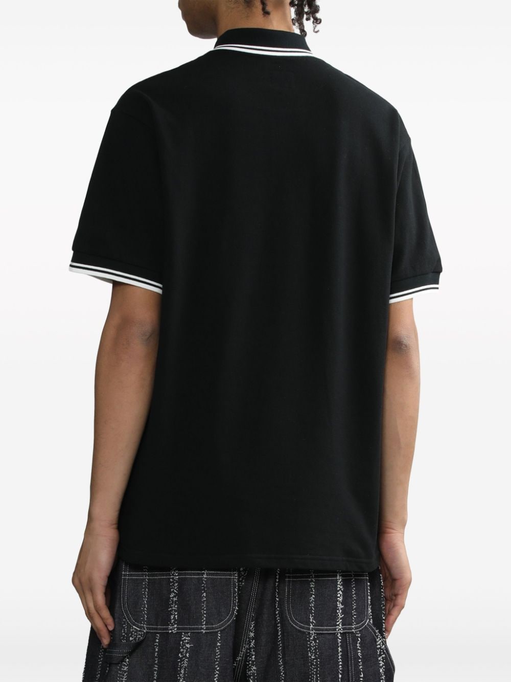 Needles Poloshirt met logo-applicatie Zwart