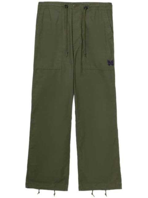 straight-leg cotton trousers