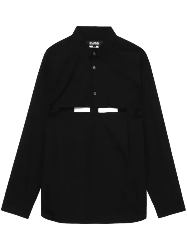 Black Comme Des Garçons cut-out Cotton Shirt | Black | FARFETCH