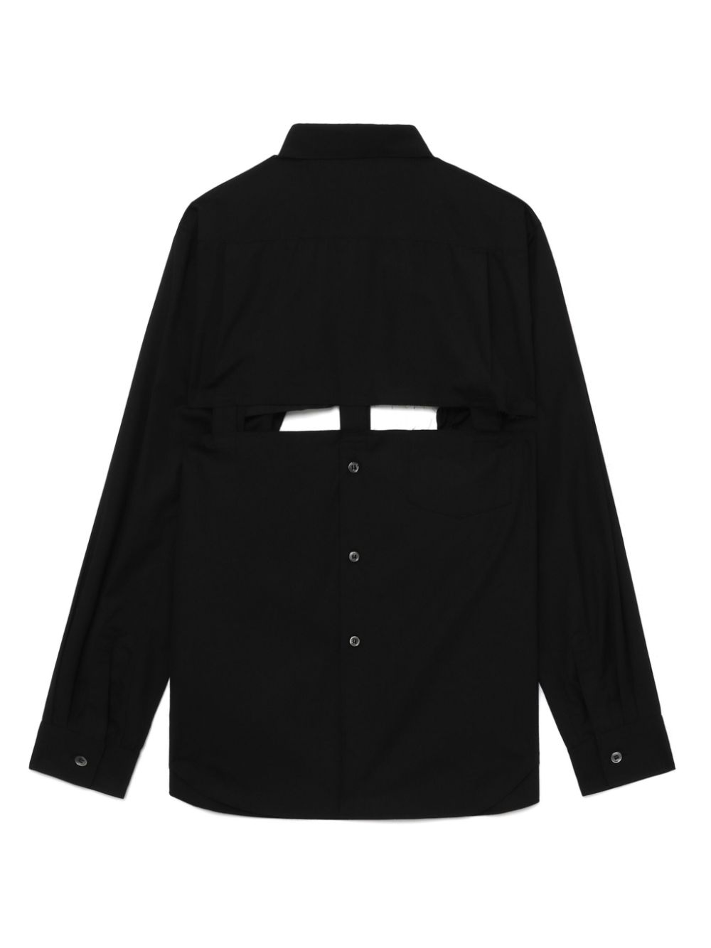 Black Comme Des Garcons cut-out cotton shirt Men