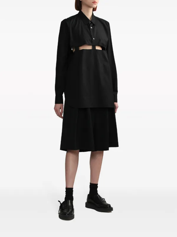ホット商品 Black Comme Des Garçons cut-out Cotton Shirt | Black | FARFETCH トップス