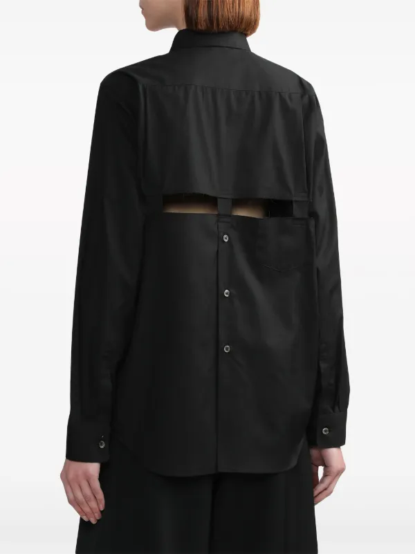 Black Comme Des Garçons cut-out Cotton Shirt | Black | FARFETCH