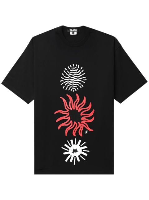 Black Comme Des Garçons t-shirt en coton à imprimé graphique