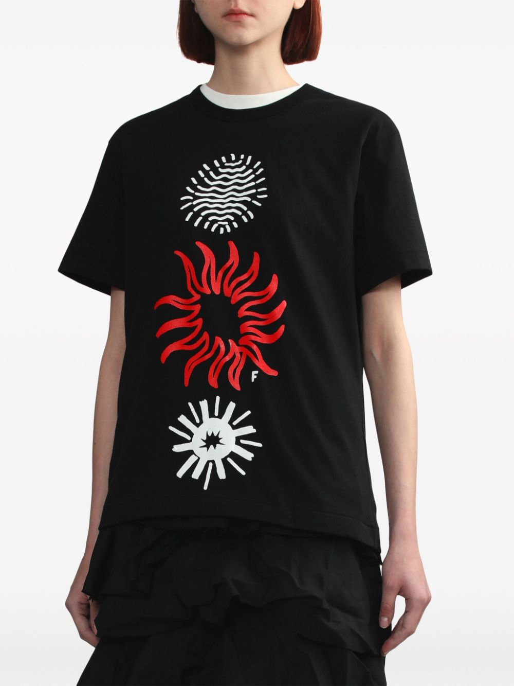 Shop Black Comme Des Garçons Graphic-print Cotton T-shirt In Black