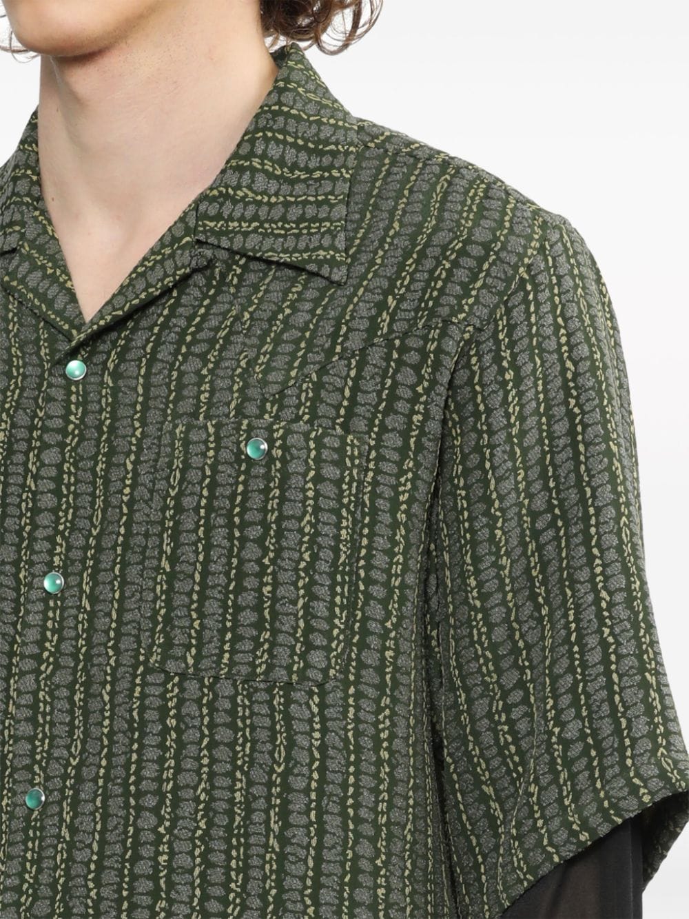 Shop Needles Cowboy One-up Shirt In Green