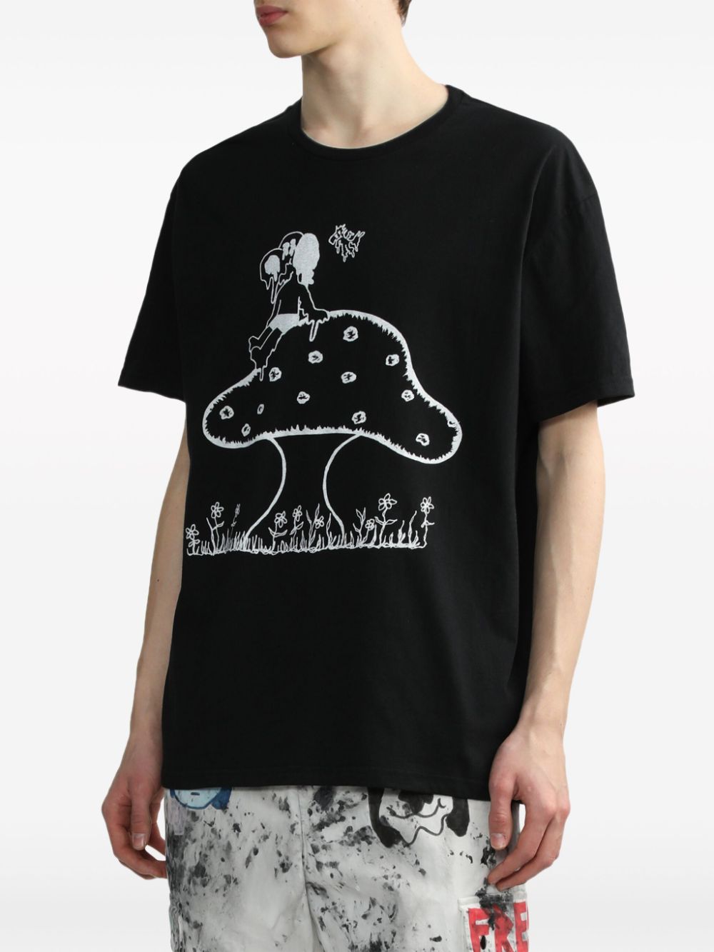 Shop Westfall Graphic-print Cotton T-shirt In Black